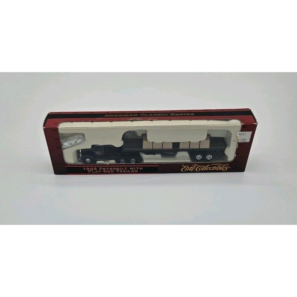 ERTL 4257 1948 Peterbuilt with Flatbed Trailer & Load Diecast NIB HO Scale